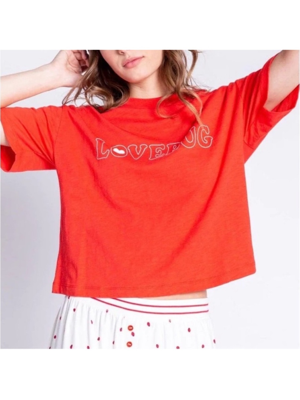 PJ Salvage XLarge Top Lovebug Red Cotton boxy short sleeve T-Shirt NWT - Picture 8 of 12